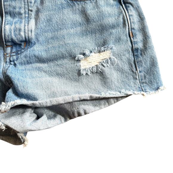 Madewell Relaxed Denim Shorts Homecrest Wash Ripped Edition Raw Hem Distress 26 - Picture 7 of 14